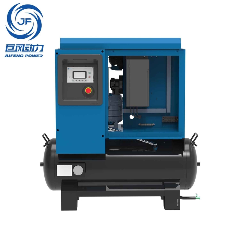 8-16bar 10hp 220v เครื่องปรับอากาศแบบสกรูแม่เหล็กคงที่ชั้นเดียวที่ถอดได้ มีความจุ 490-980 ลิตร/นาที