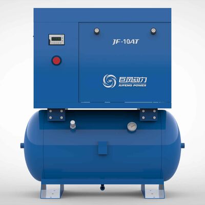 Jufeng 10HP 7.5kW เครื่องอัดอากาศแบบสกรูแม่เหล็กถาวรเฟสเดียว